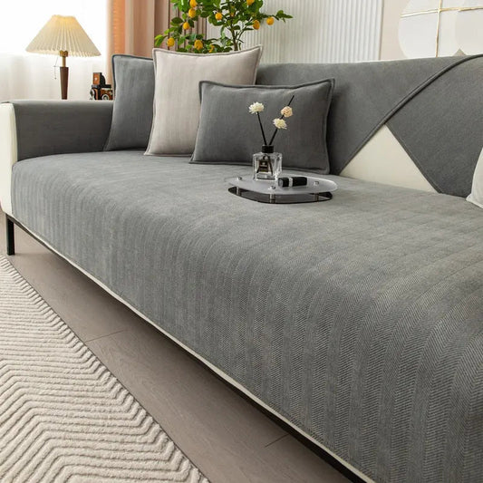 Premium Chenille Sofabezug – Ultimativer Komfort & Rutschfester Halt für Ihr Sofa