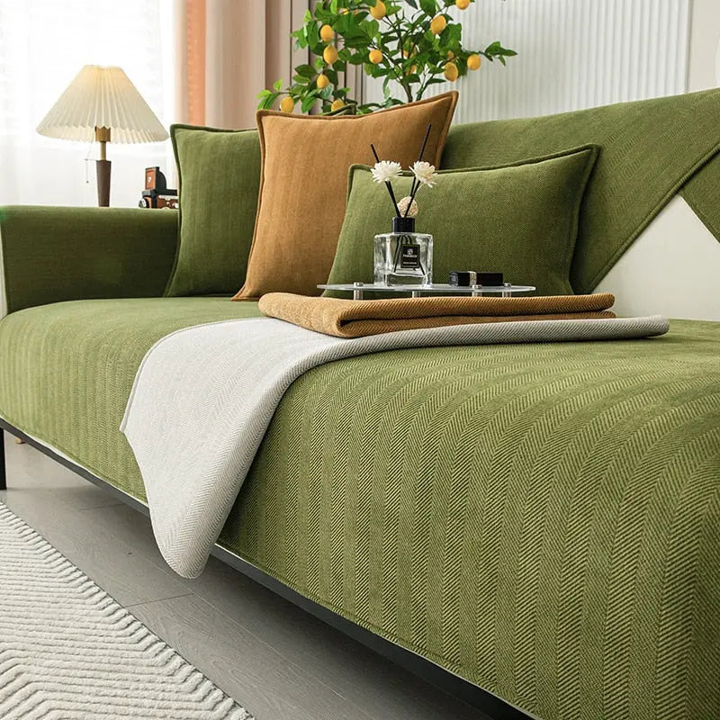 Premium Chenille Sofabezug – Ultimativer Komfort & Rutschfester Halt für Ihr Sofa
