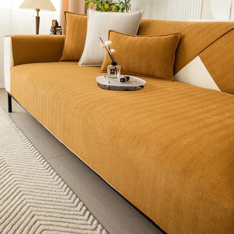 Premium Chenille Sofabezug – Ultimativer Komfort & Rutschfester Halt für Ihr Sofa
