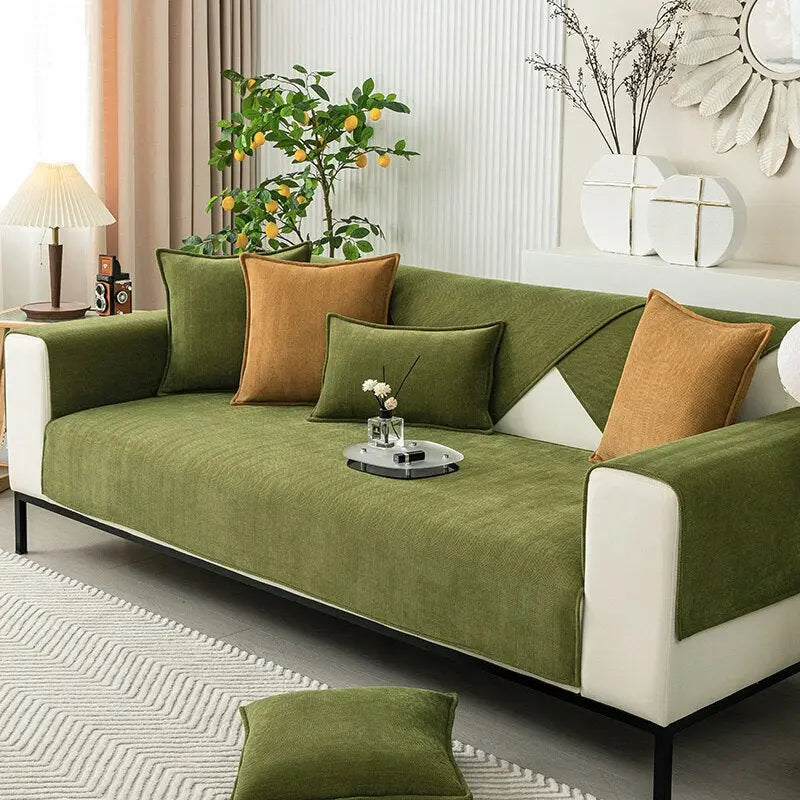 Premium Chenille Sofabezug – Ultimativer Komfort & Rutschfester Halt für Ihr Sofa