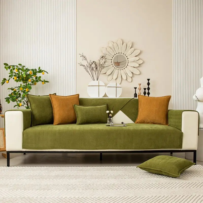 Premium Chenille Sofabezug – Ultimativer Komfort & Rutschfester Halt für Ihr Sofa
