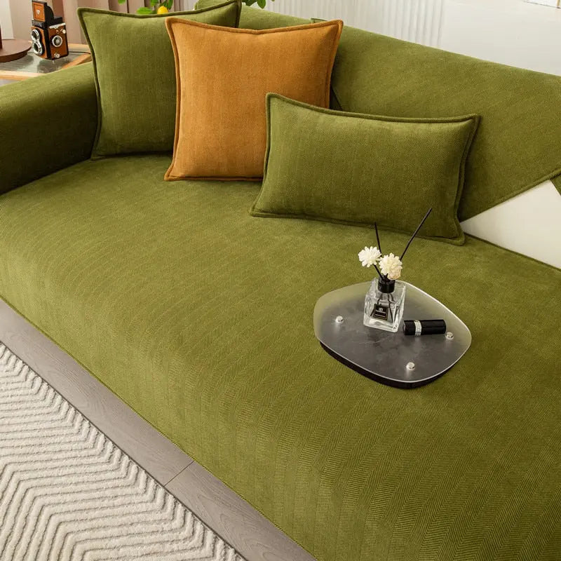 Premium Chenille Sofabezug – Ultimativer Komfort & Rutschfester Halt für Ihr Sofa
