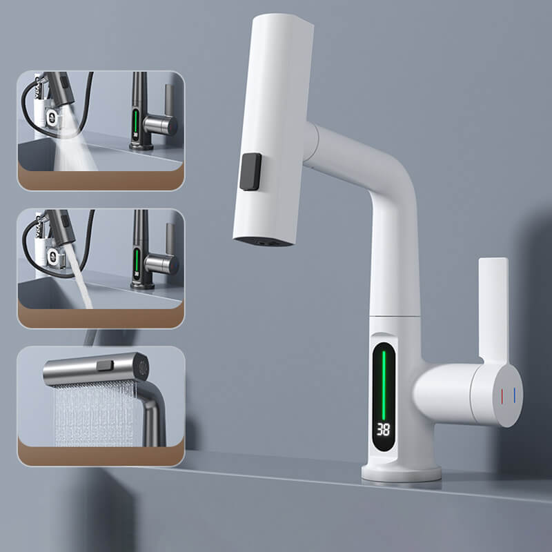 Innovativer LED Wasserhahn mit 360°-Schwenkarm und Temperaturanzeige – Perfekt für Küche & Bad