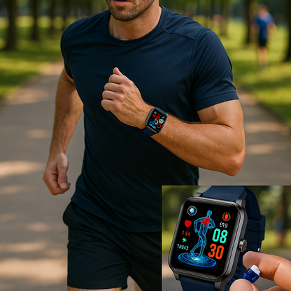 Intelligente Gesundheitsuhr: EKG, Blutdruck, Fitness & Schlaf-Tracking | Kompatibel mit iOS & Android