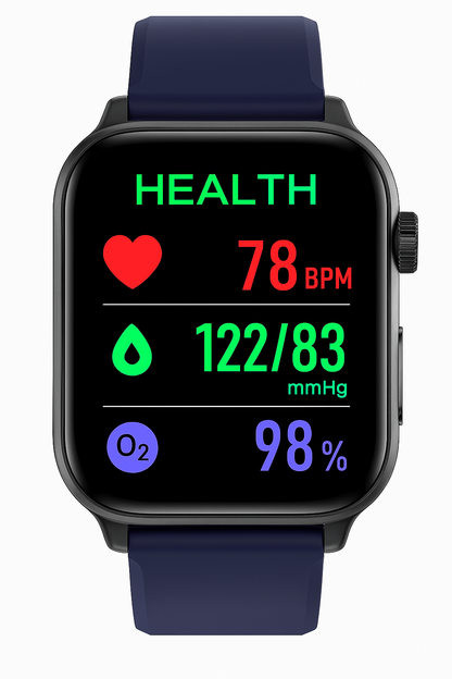 Intelligente Gesundheitsuhr: EKG, Blutdruck, Fitness & Schlaf-Tracking | Kompatibel mit iOS & Android