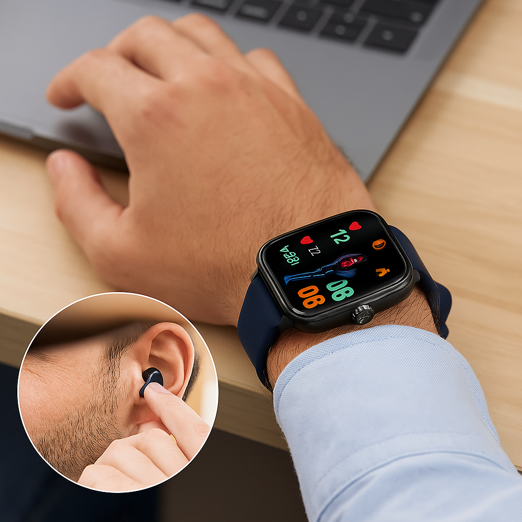 Intelligente Gesundheitsuhr: EKG, Blutdruck, Fitness & Schlaf-Tracking | Kompatibel mit iOS & Android