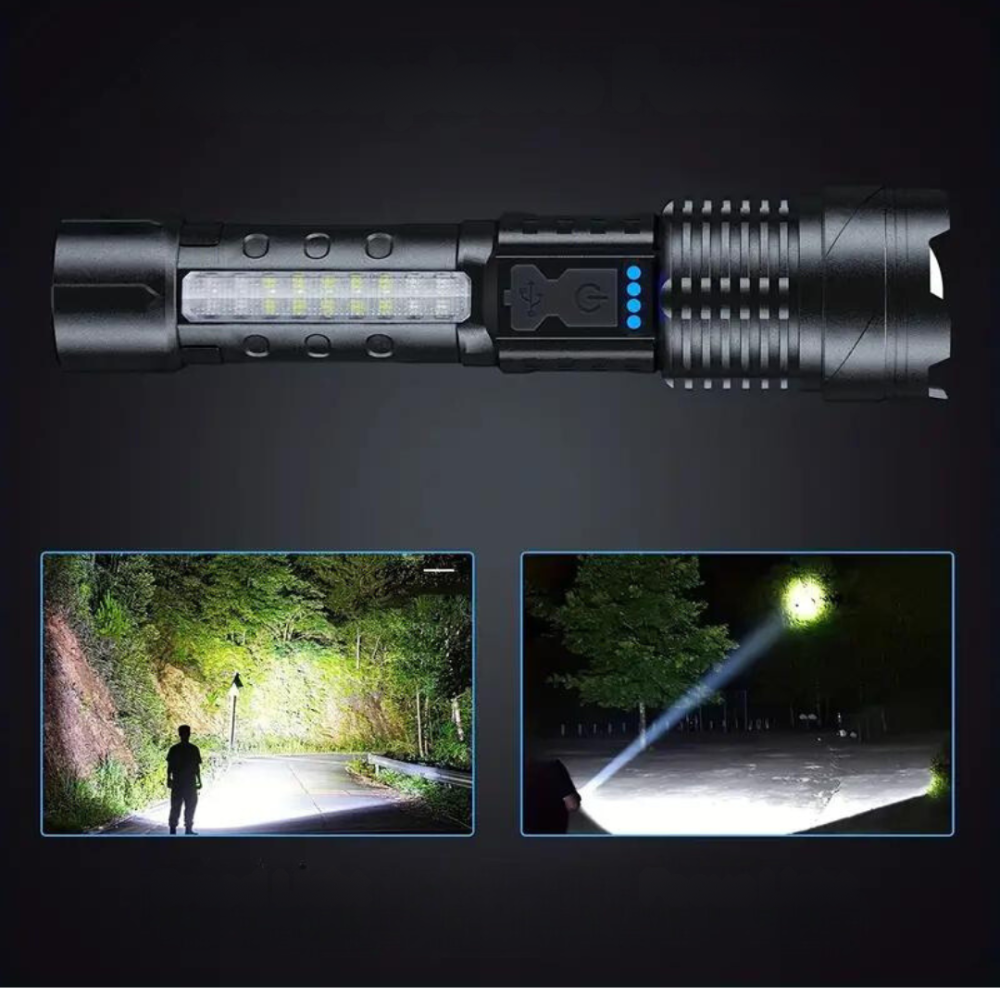 Militärtaugliche Outdoor-Taschenlampe – 5000 Lumen ultrahelle LED-Taschenlampe für Wintercamping, Wandern und Überlebensabenteuer