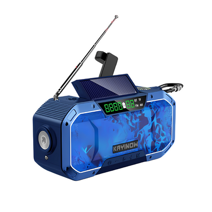 SolaireGuard Notfallradio AM/FM mit LED, Solar- und Kurbelladung, 5000mAh/10000mAh Powerbank, Leselicht, SOS-Alarm