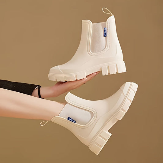 Stilvolle Damen-Regenstiefel – Wasserdichte Mid-Calf-Gummistiefel mit rutschfester Sohle für maximalen Halt & Komfort