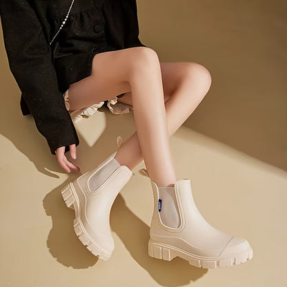 Stilvolle Damen-Regenstiefel – Wasserdichte Mid-Calf-Gummistiefel mit rutschfester Sohle für maximalen Halt & Komfort