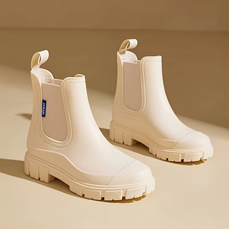 Stilvolle Damen-Regenstiefel – Wasserdichte Mid-Calf-Gummistiefel mit rutschfester Sohle für maximalen Halt & Komfort