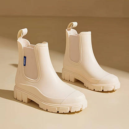 Stilvolle Damen-Regenstiefel – Wasserdichte Mid-Calf-Gummistiefel mit rutschfester Sohle für maximalen Halt & Komfort