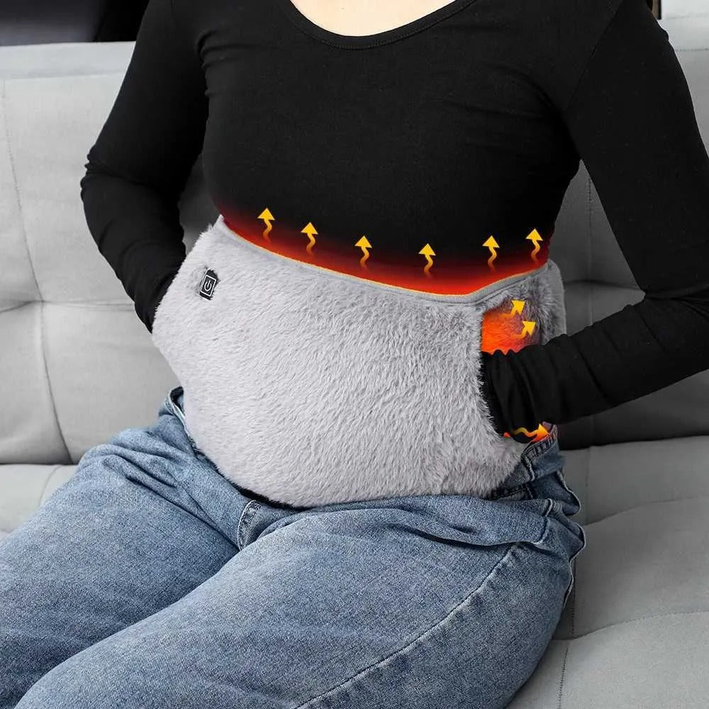 WarmFlex | USB Elektrischer Heizgürtel – Therapeutisches Heizkissen für Bauch, unteren Rücken & Uterusschmerzen – Linderung & Komfort