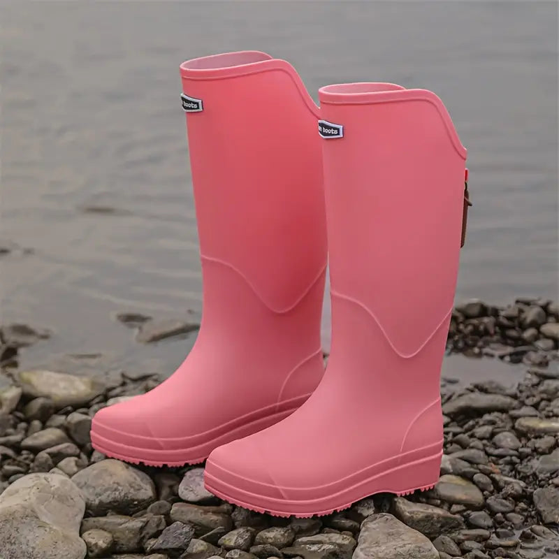 Modische Damen Regenstiefel – Wasserdichte PVC-Gummistiefel mit rutschfester Sohle für stilvollen Herbstkomfort