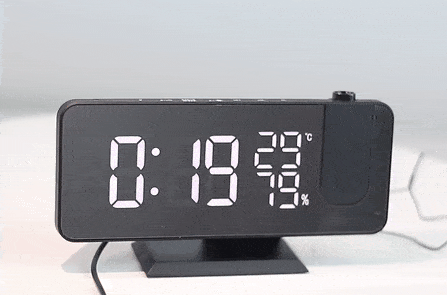 Digitaler LED-Projektionswecker mit Radio: Behalten Sie Zeit und Raumklima im Blick – Perfekt für jeden Morgen