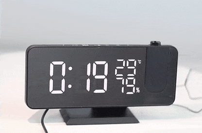 Digitaler LED-Projektionswecker mit Radio: Behalten Sie Zeit und Raumklima im Blick – Perfekt für jeden Morgen