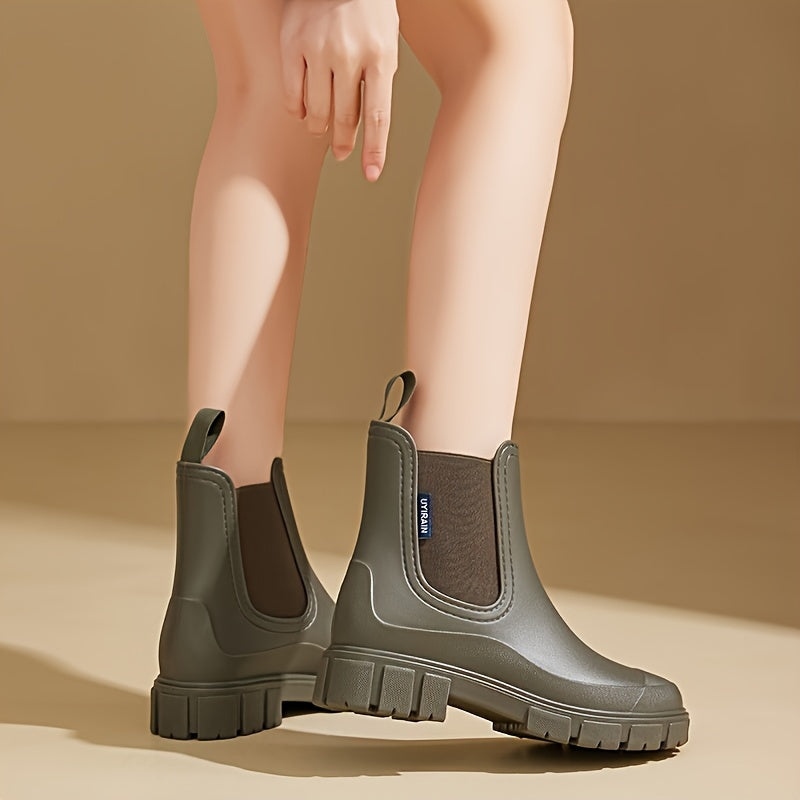 Stilvolle Damen-Regenstiefel – Wasserdichte Mid-Calf-Gummistiefel mit rutschfester Sohle für maximalen Halt & Komfort