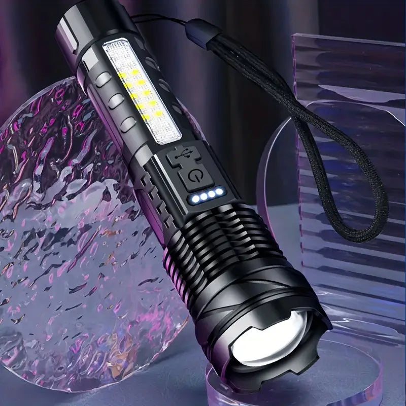 Militärtaugliche Outdoor-Taschenlampe – 5000 Lumen ultrahelle LED-Taschenlampe für Wintercamping, Wandern und Überlebensabenteuer