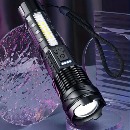 Militärtaugliche Outdoor-Taschenlampe – 5000 Lumen ultrahelle LED-Taschenlampe für Wintercamping, Wandern und Überlebensabenteuer