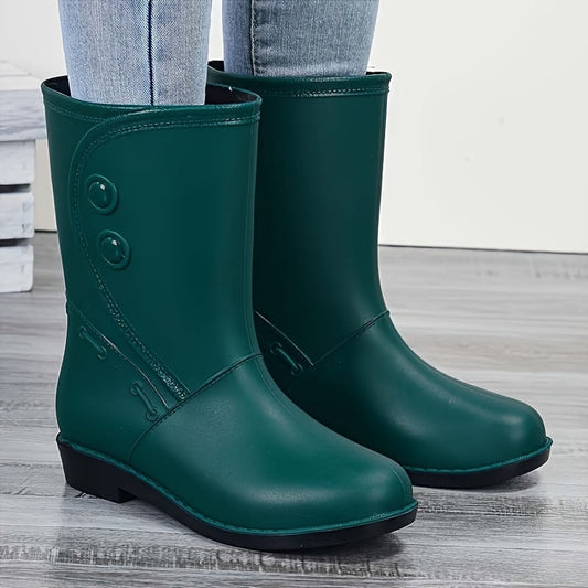 Modische Damen-Regenstiefel – Wasserdichte, bequeme Mid-Calf Gummistiefel für jedes Wetter