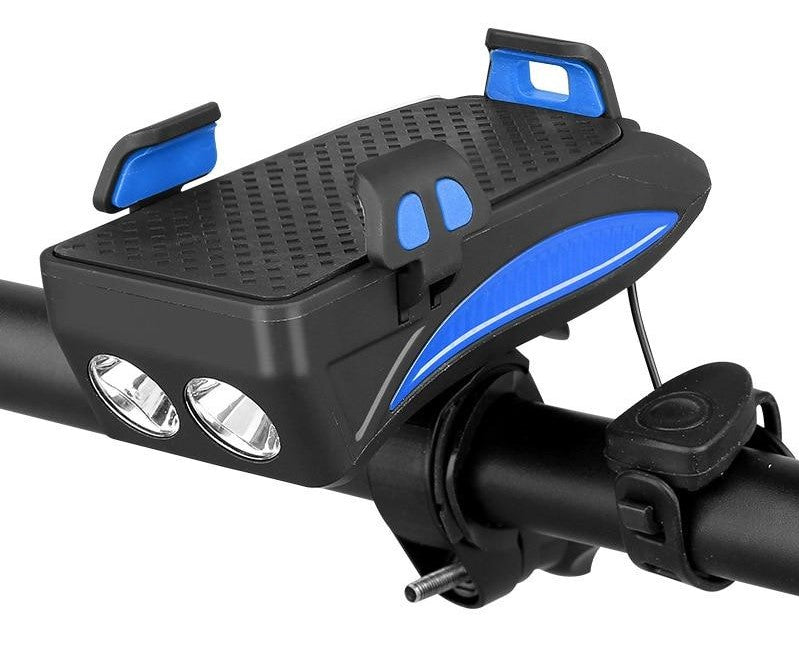 FietsPro 4-in-1 Fahrradzubehör: LED-Licht, Powerbank, Klingel & Handyhalterung – Sicher durch den Herbst!