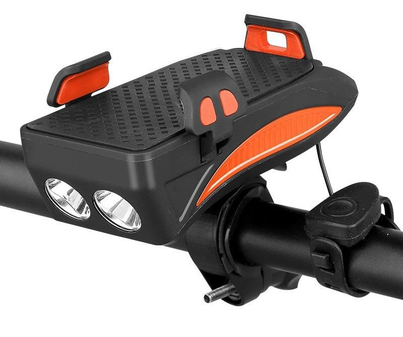 FietsPro 4-in-1 Fahrradzubehör: LED-Licht, Powerbank, Klingel & Handyhalterung – Sicher durch den Herbst!