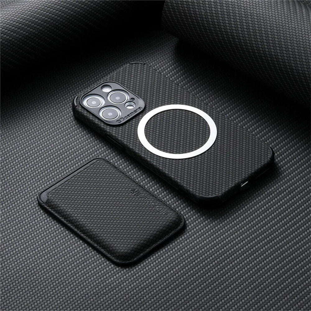Premium Carbon Safe Wallet – Ultimative MagSafe iPhone Hülle aus Carbonfaser mit integriertem Portemonnaie