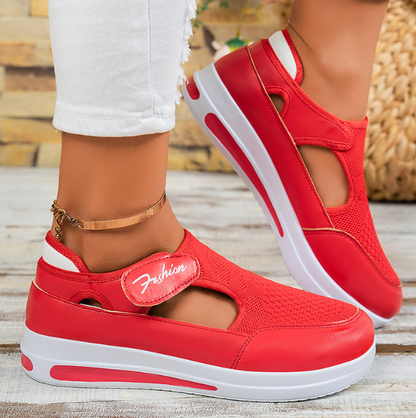 Erfuso Damen Mary Jane Sneaker | Atmungsaktive Klett-Sportschuhe