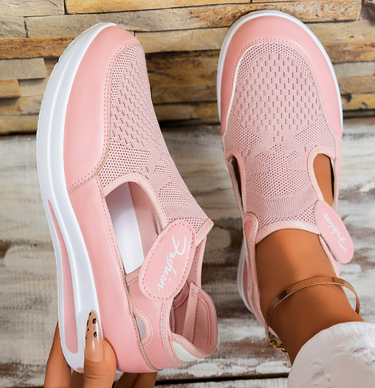 Erfuso Damen Mary Jane Sneaker | Atmungsaktive Klett-Sportschuhe
