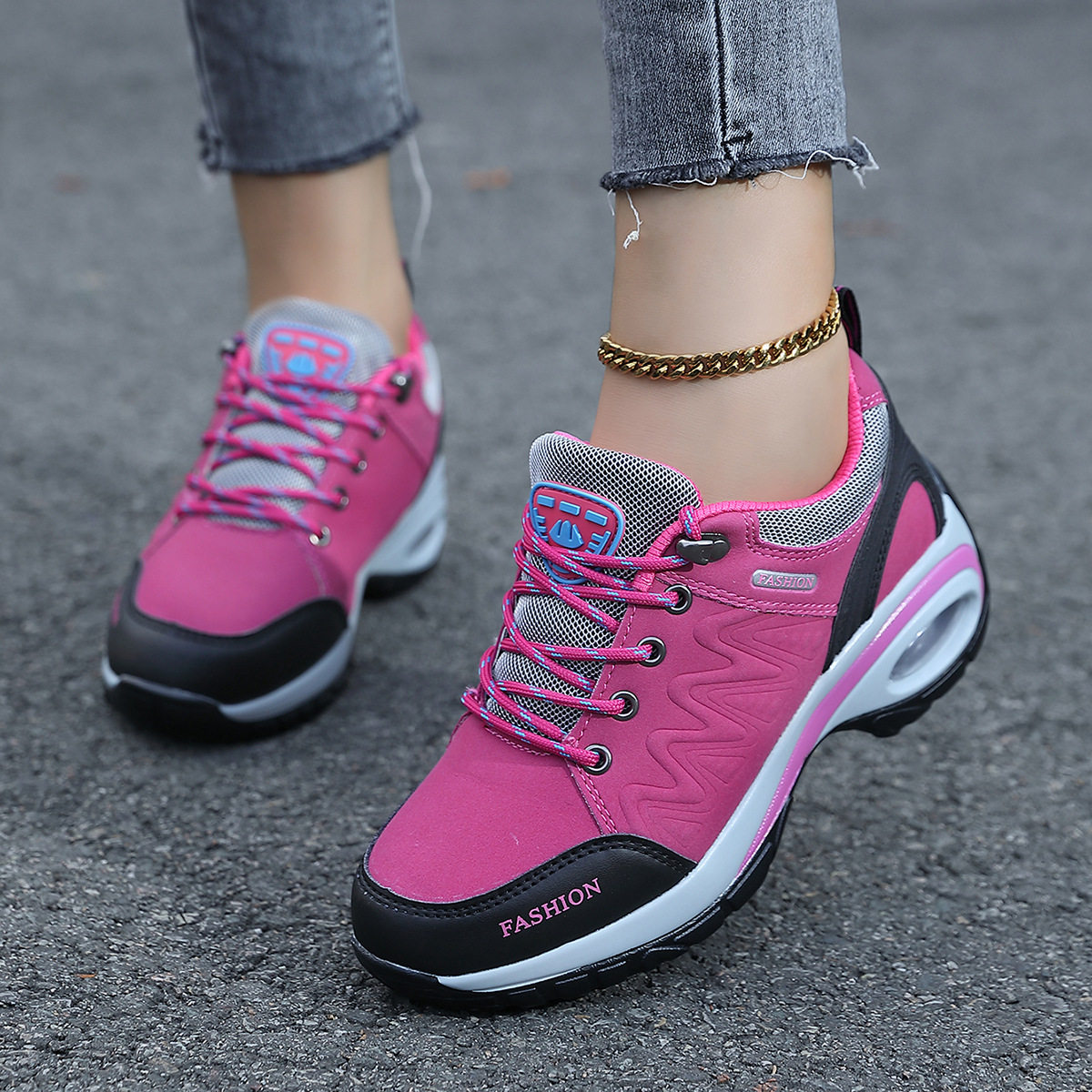 Damen Outdoor Schuhe | Leichte Trekkingschuhe mit Profilsohle