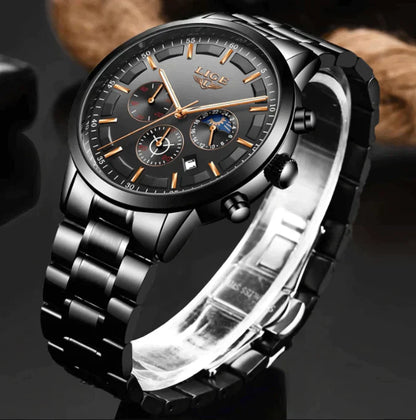 VanguardTime Militärische Schwarze Stahluhr – Zeitloser Luxus und taktischer Stil für Herren