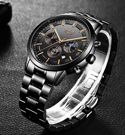 VanguardTime Militärische Schwarze Stahluhr – Zeitloser Luxus und taktischer Stil für Herren