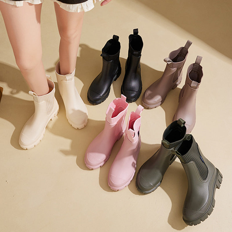 Modische Damen-Regenstiefel – Warm, rutschfest für Komfort & Stil im Herbst