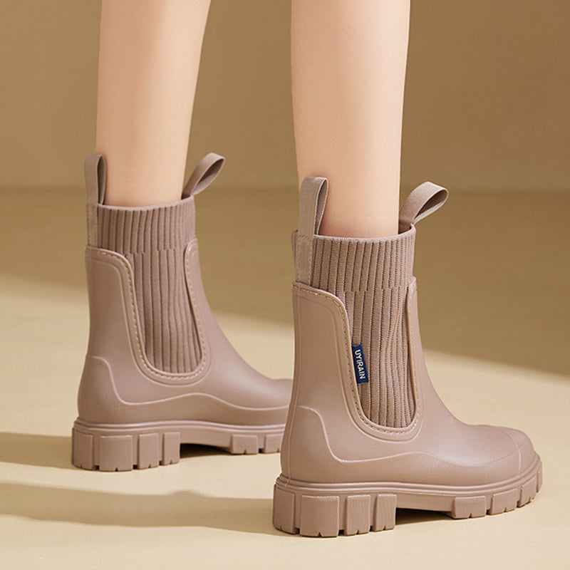 Modische Damen-Regenstiefel – Warm, rutschfest für Komfort & Stil im Herbst