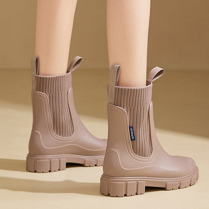 Modische Damen-Regenstiefel – Warm, rutschfest für Komfort & Stil im Herbst