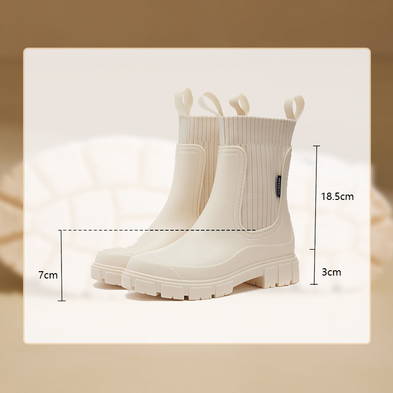 Modische Damen-Regenstiefel – Warm, rutschfest für Komfort & Stil im Herbst