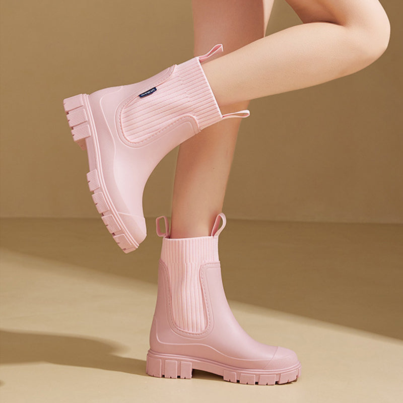 Modische Damen-Regenstiefel – Warm, rutschfest für Komfort & Stil im Herbst