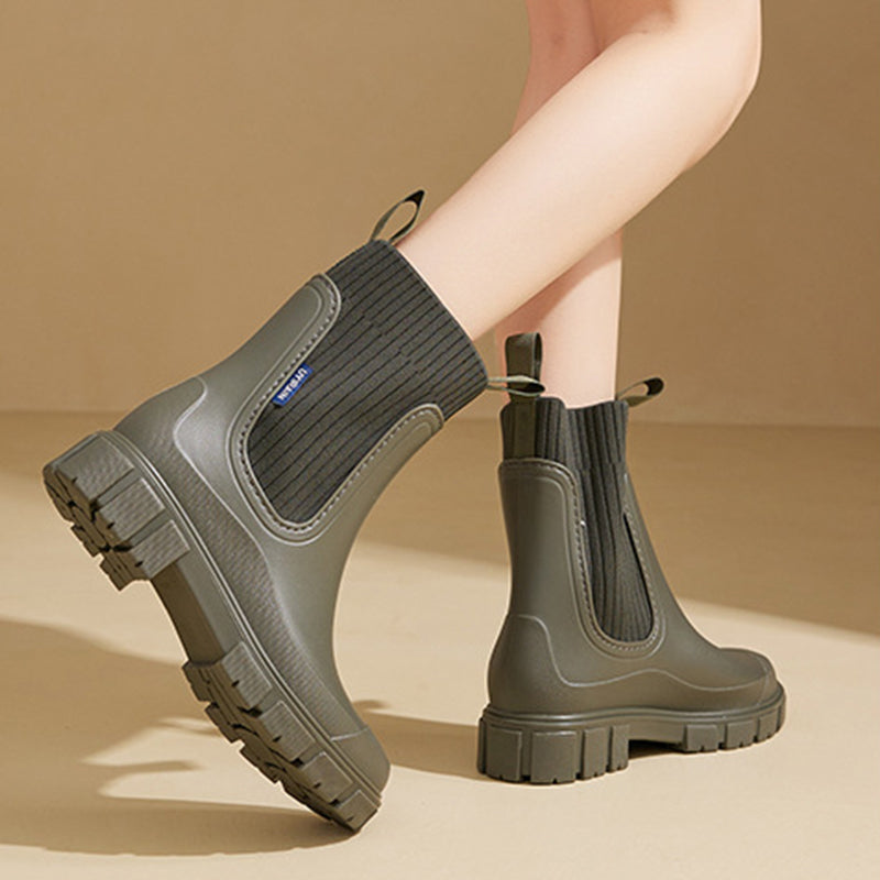 Modische Damen-Regenstiefel – Warm, rutschfest für Komfort & Stil im Herbst