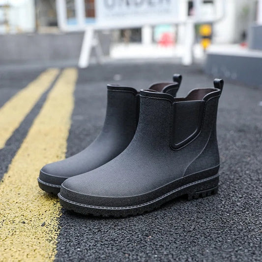 Herren Wasserdichte Mid-Calf Gummistiefel – Stilvolle Bequeme Regen Stiefel für den Herbst