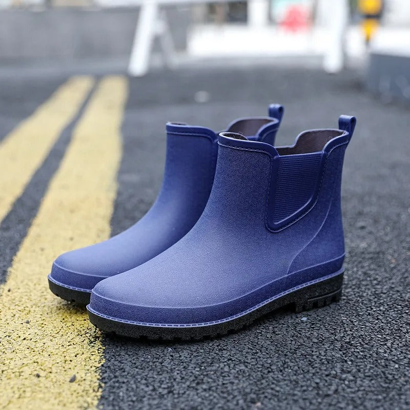 Herren Wasserdichte Mid-Calf Gummistiefel – Stilvolle Bequeme Regen Stiefel für den Herbst