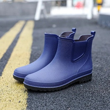 Herren Wasserdichte Mid-Calf Gummistiefel – Stilvolle Bequeme Regen Stiefel für den Herbst