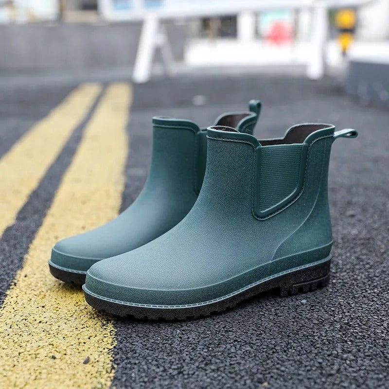 Herren Wasserdichte Mid-Calf Gummistiefel – Stilvolle Bequeme Regen Stiefel für den Herbst