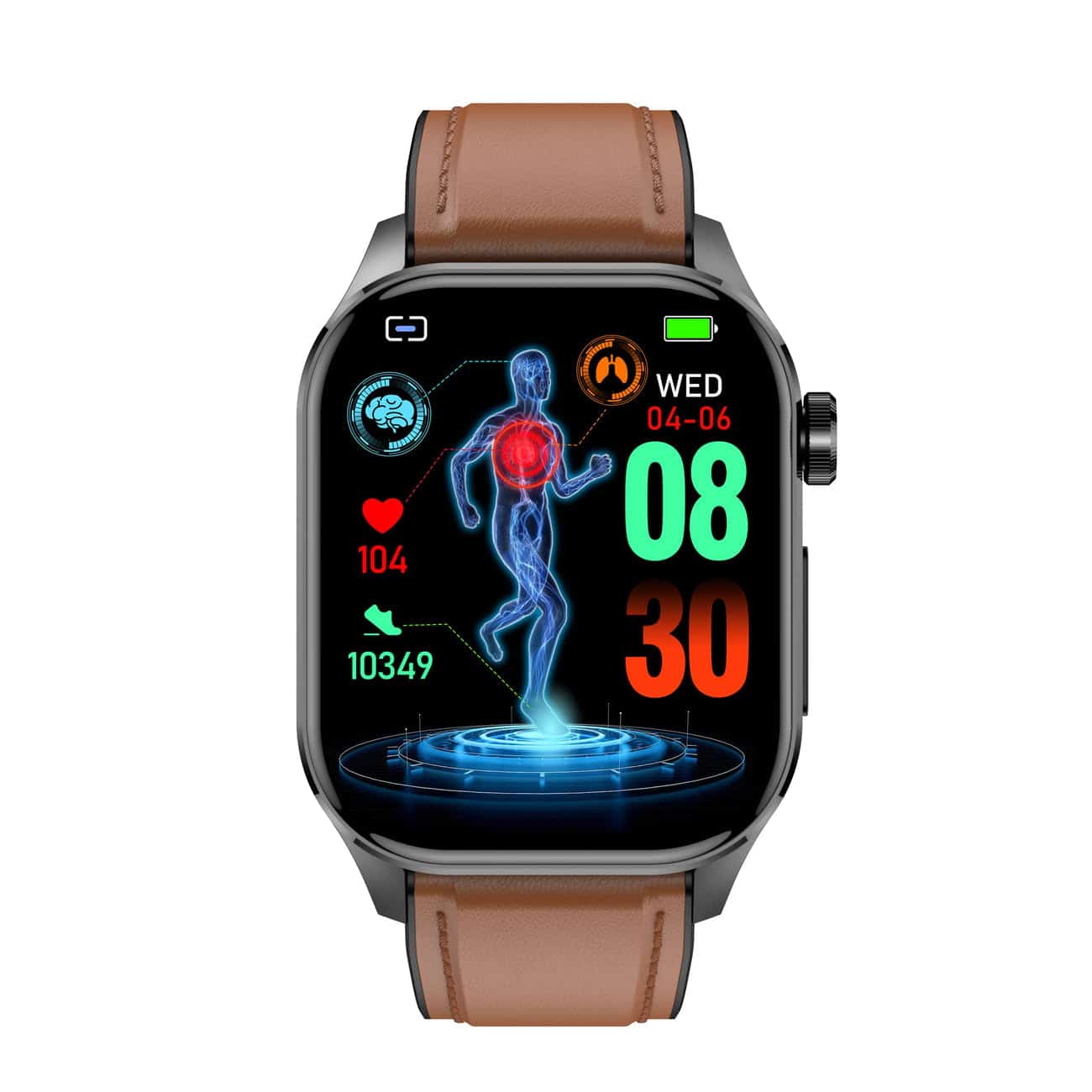 Intelligente Gesundheitsuhr: EKG, Blutdruck, Fitness & Schlaf-Tracking | Kompatibel mit iOS & Android