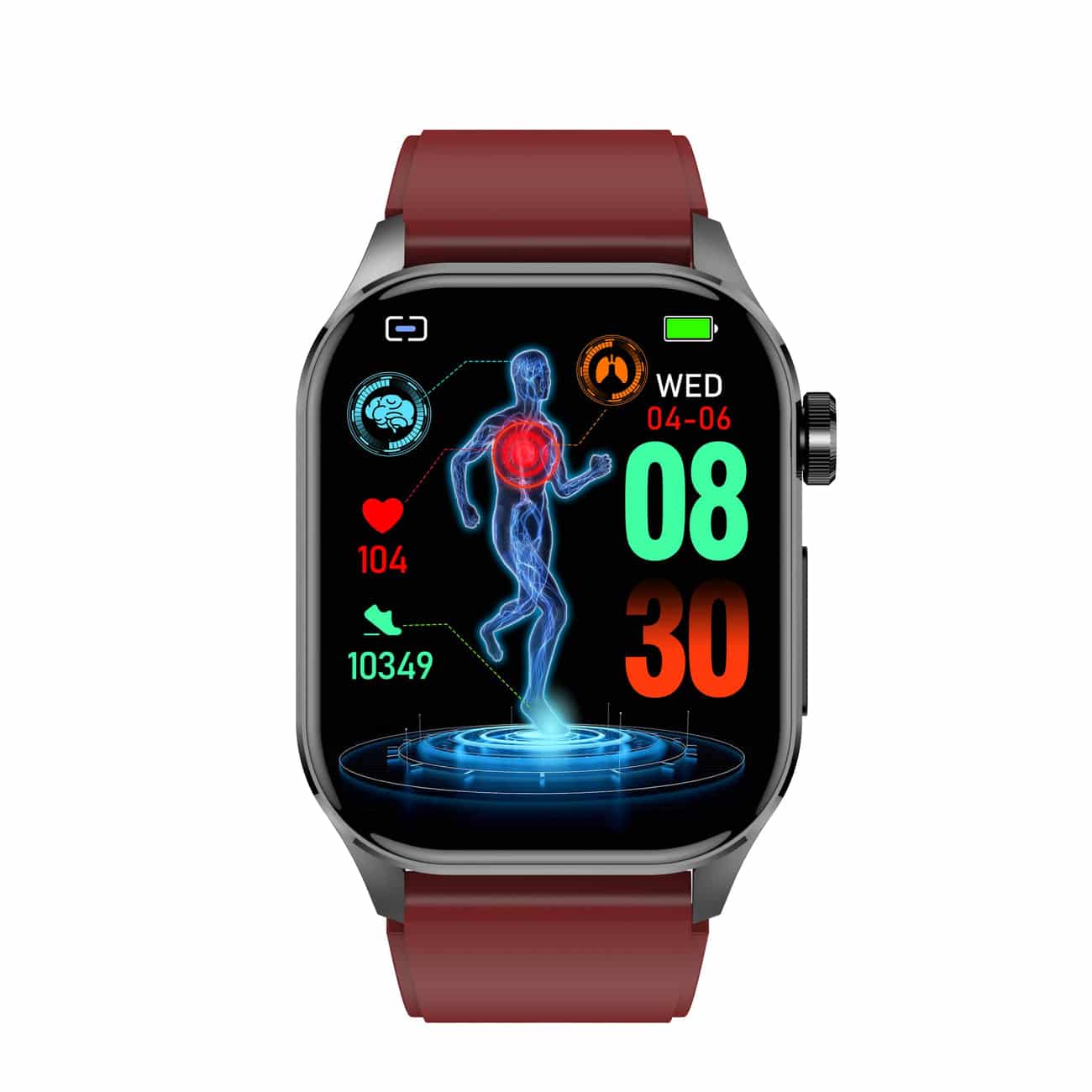 Intelligente Gesundheitsuhr: EKG, Blutdruck, Fitness & Schlaf-Tracking | Kompatibel mit iOS & Android
